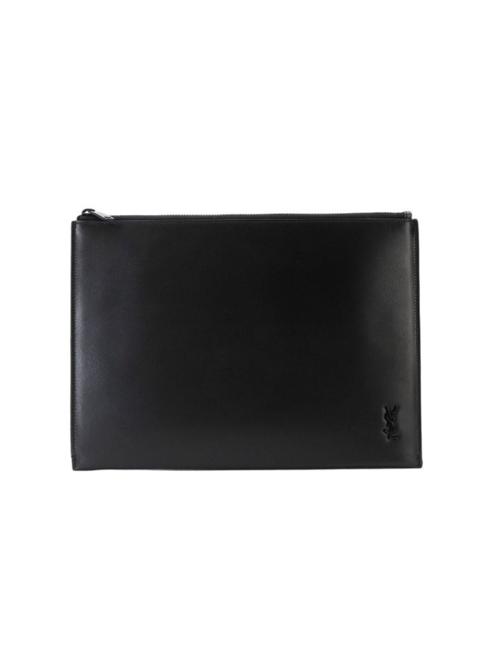 Saint Laurent Clutch Multi Case Leather Black Silver